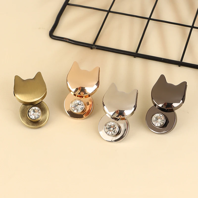 1Pc Cute Zinc Alloy Cat Shape Turn Lock Bag Twist Lock Closure Clasp DIY Leather Craft Handbag Shoulder Bag Purse Hardware