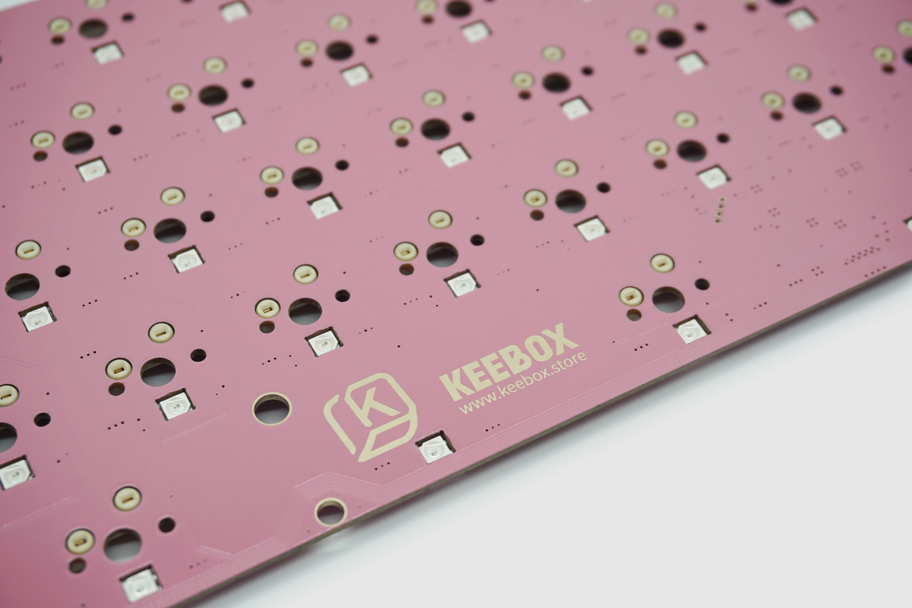 Keebox 65% Hot Swap PCB R2 Customized Keyboard 65 Layout RGB PCB Support VIA Pink PCB