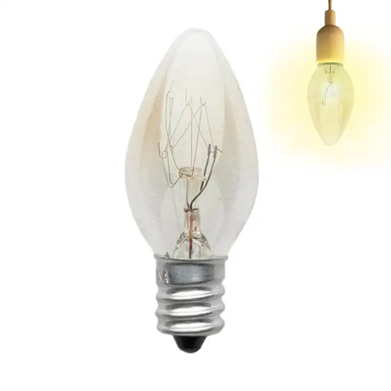 E12 Light Bulb 220V 10W Transparent Warm Color C7 Incandescent Tungsten Night Lamp Bulb Edison Retro Candle Light Blubs