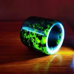 Natural Medicine King Stone Natural Rare Treasure Jade Treasure Magnet Ring with Magnetic Male Atmosphere Ring Meteorite