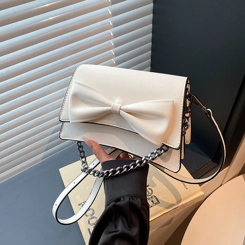 

2025 Korean Style Bow Square Bag, Luxe Top Handle Purse for Women, Aesthetic Crossbody Tote, Minimalist Shoulder Bag