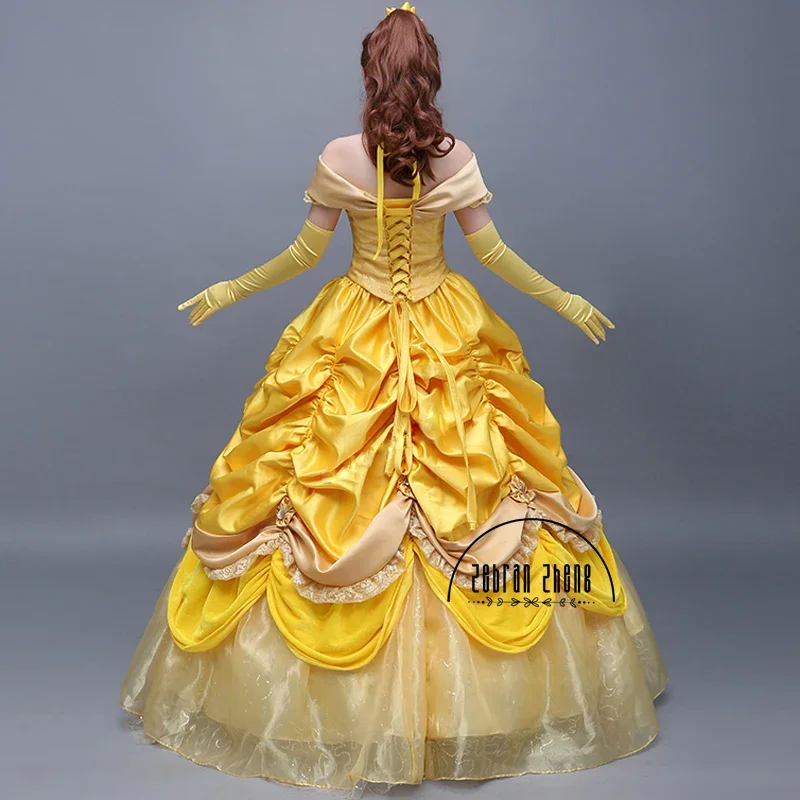 New fashion dress Princess Belle top quality cosplay costume dress for women Halloween party costume