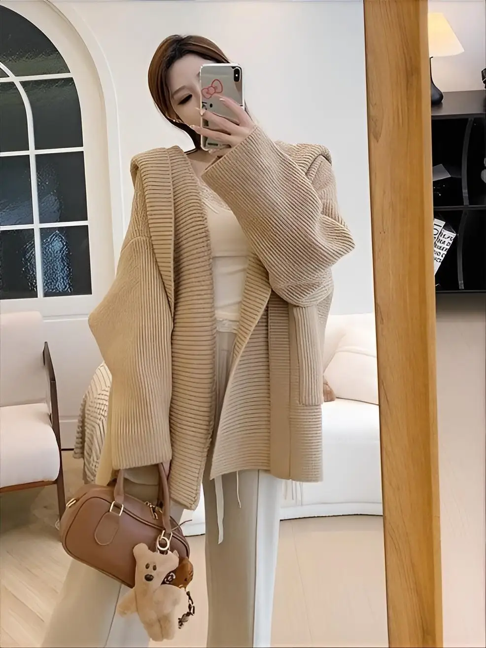 

Женские летние кардиганы средней длины с V-образным вырезом, полувысоким воротником, вязаные, свободного кроя, без пуговиц, с вышивкой, в стиле Y2K