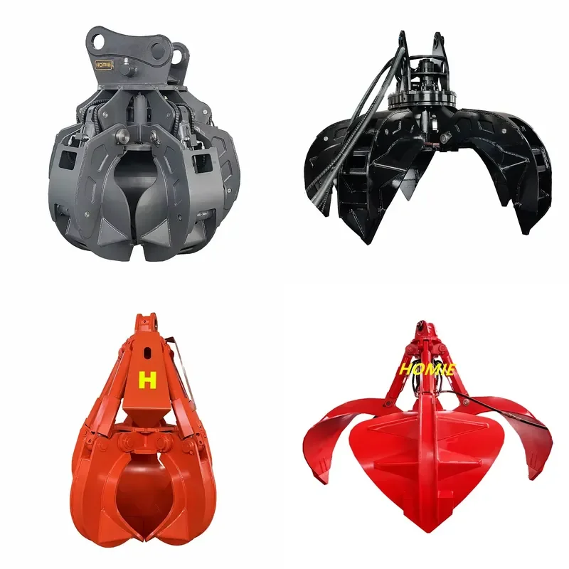 for Forestry Equipment Wood Grabber Mini Excavator Grabs 5-10Ton Hydraulic Rotating Wood Stone Grapple