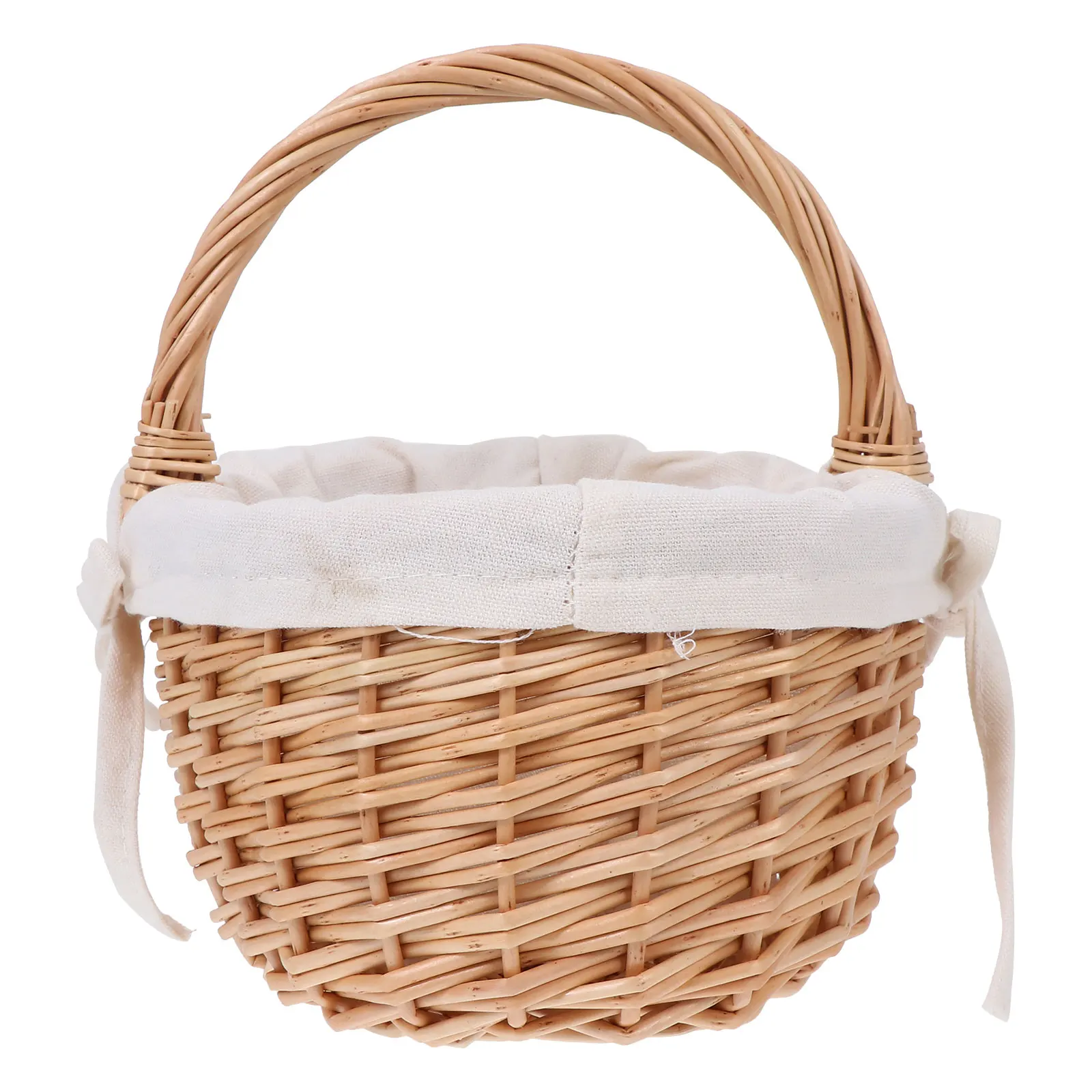 Rattan Vegetable Handheld Multi-Functional Storage Home Flower Hand Woven Fruit Basket Portable Simple Decorative Basket For