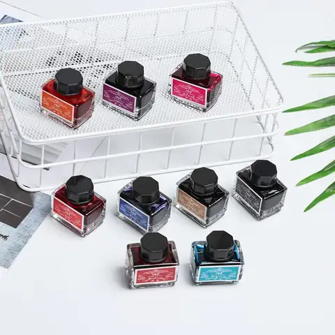 Bilashmart Muilt Color Signature Pen Ink Fountain Dip Pen Painting Writing Colored Ink Handmade Stationery High Quality School Supplies