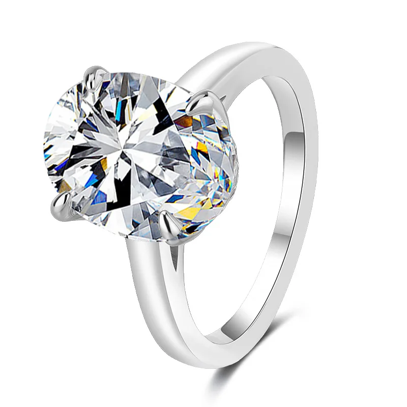 

Classic Luxury Oval Ring Women's PT950 Platinum 5Ct Moissanite - Retro charm, versatile, easy to match