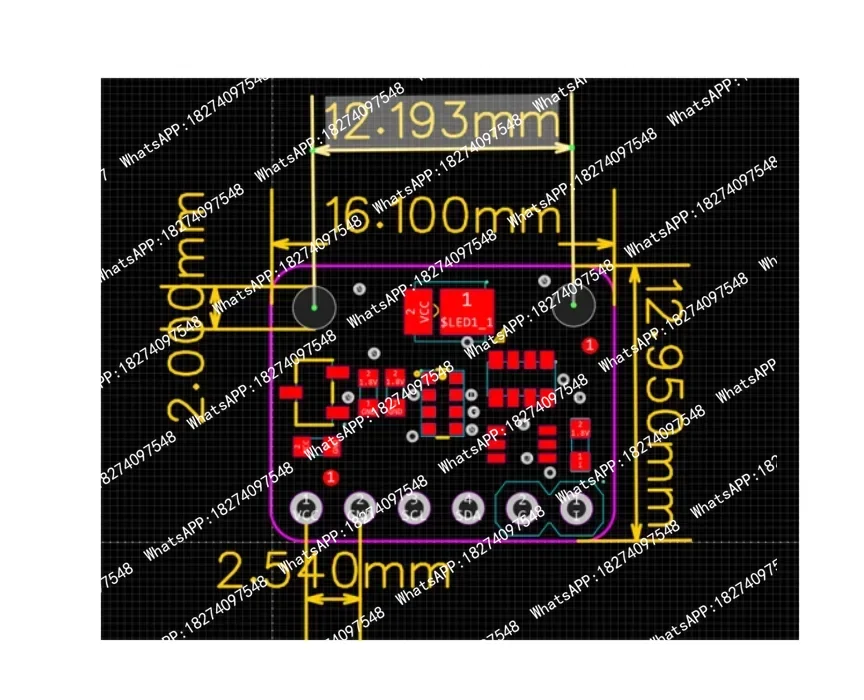 AS7341 spectrometer sensor module 16-channel purple board, mini module in stock