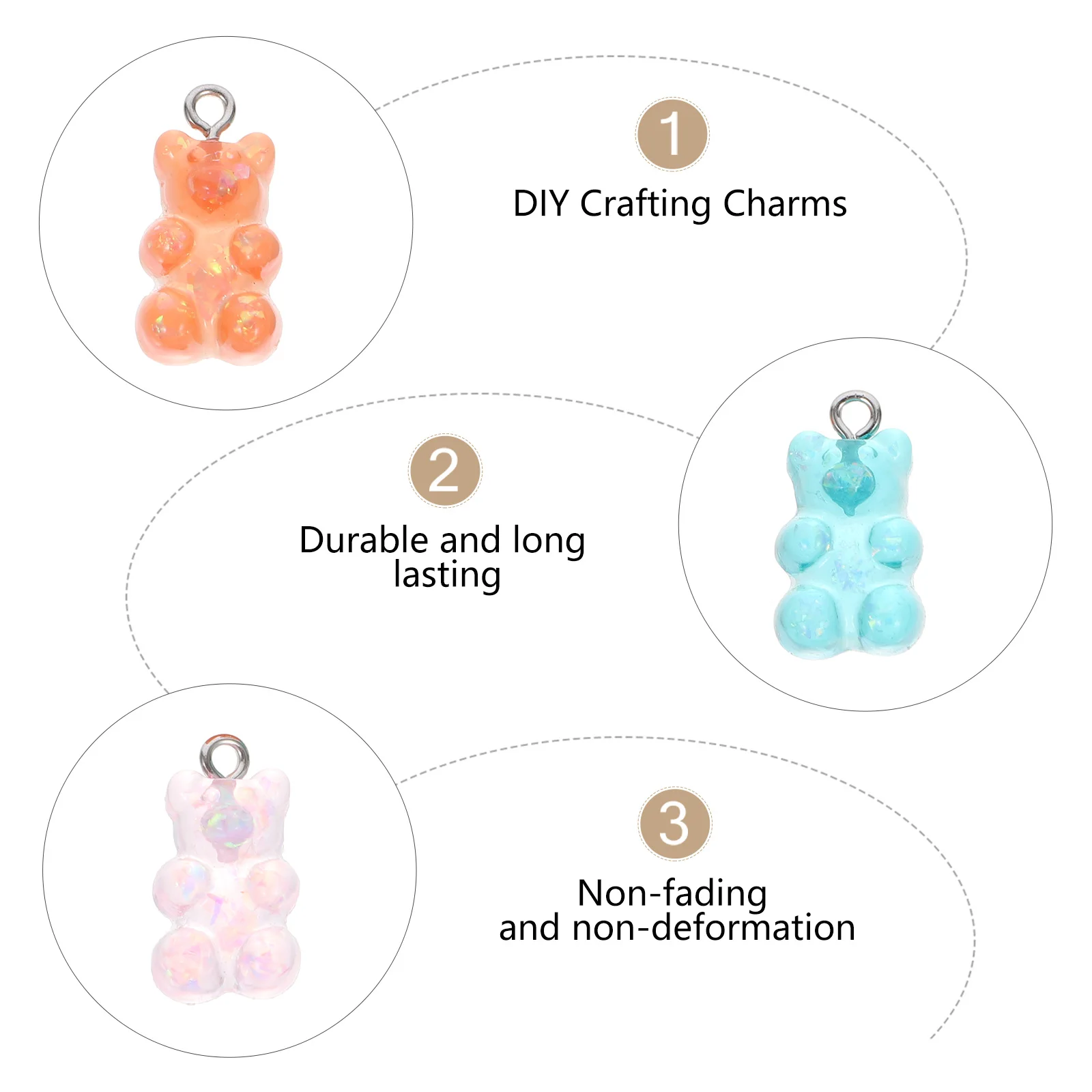 

40pcs Charms Bear Beads Panda Pendants for Jewelry Making DIY Crafting Accessories Cute Mini Diy Charms Earrings