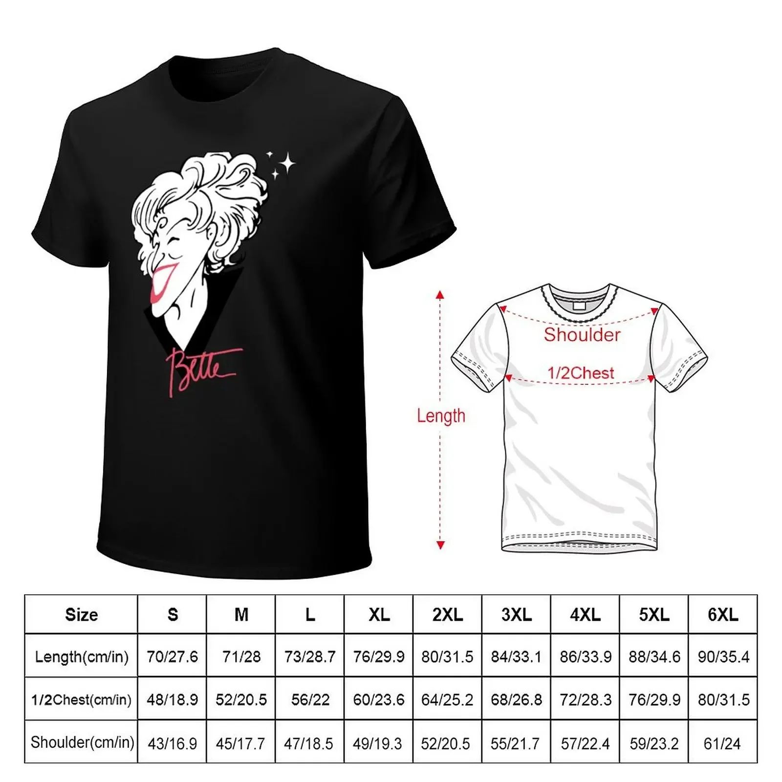 The Divine Miss MBette Midler Drawing (Black _amp_ Bush) T-Shirt blanks anime figures cheap stuff men clothes