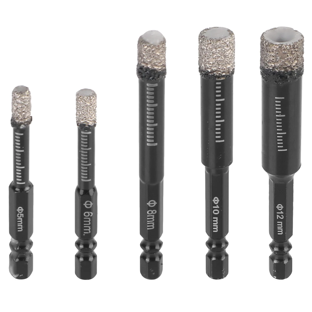 For Marble Brick Ceramic Granite Glas Hole Opener Brazed Dry Drill Bit Opening Hole Hexagonal Shank Drill 5/6/8/10/12mm