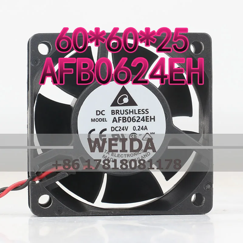 

6CM cooling fan Delta 24V 0.24A AC EC 6025 ball bearing frequency converter Axial flow 2-wire AFB0624EH