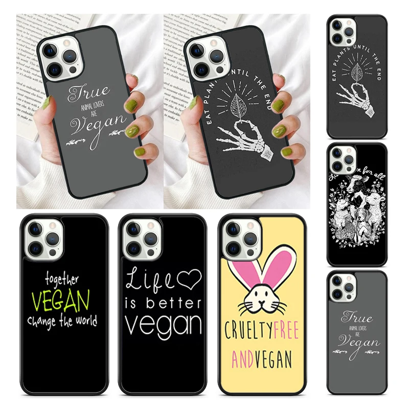 LOVE VEGGIE Vegetarian Quotes VEGAN FOOD Phone Case Cover for iPhone 16 15 SE2020 13 14 11 12 Mini Pro Max 7 8 Plus fundas