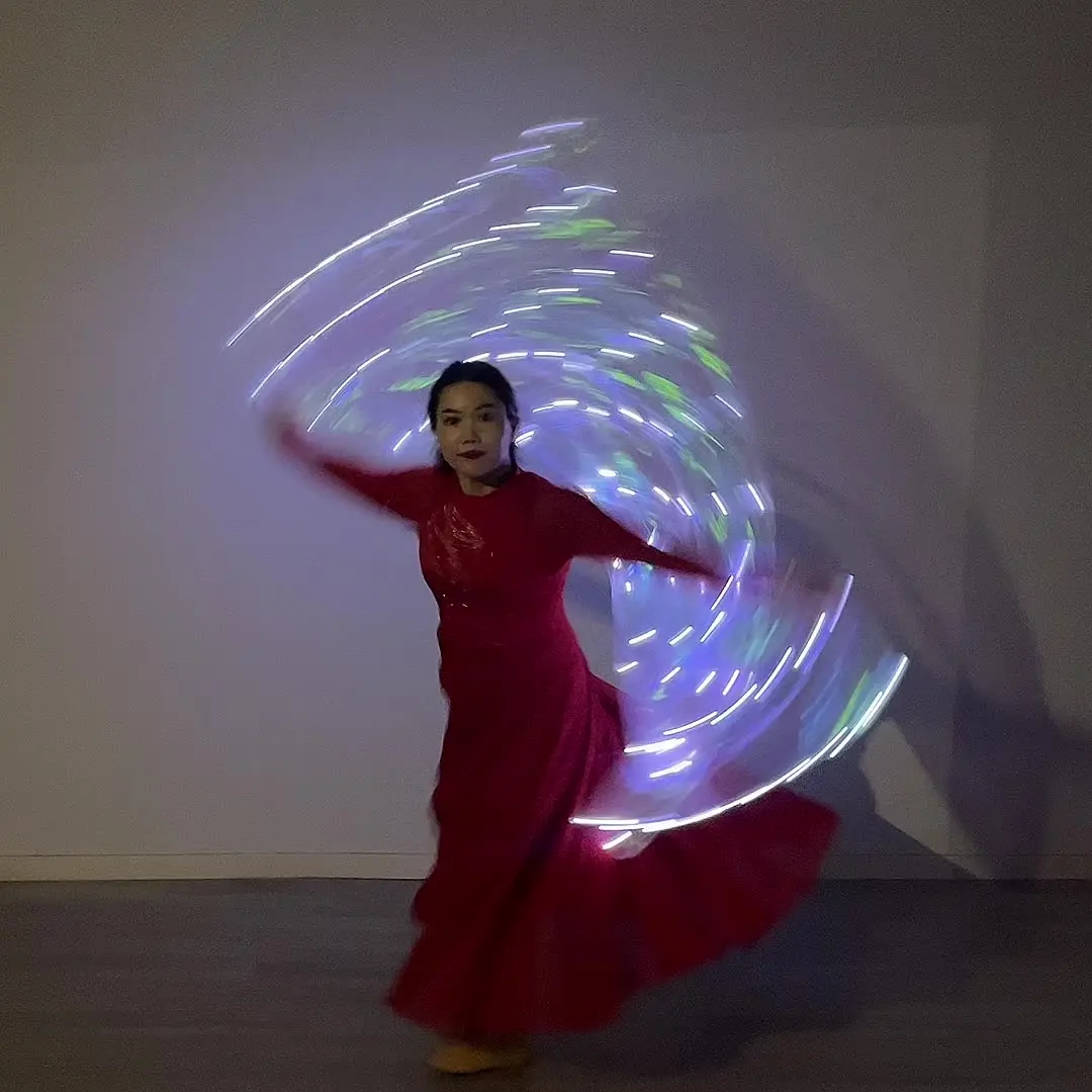 Wizjery LED do tańca brzucha 2m*1m, karnewalowe wizjery świecące do tańca brzucha, rekwizyty do tańca brzucha, akcesoria do występów scenicznych na festiwalach tańca brzucha