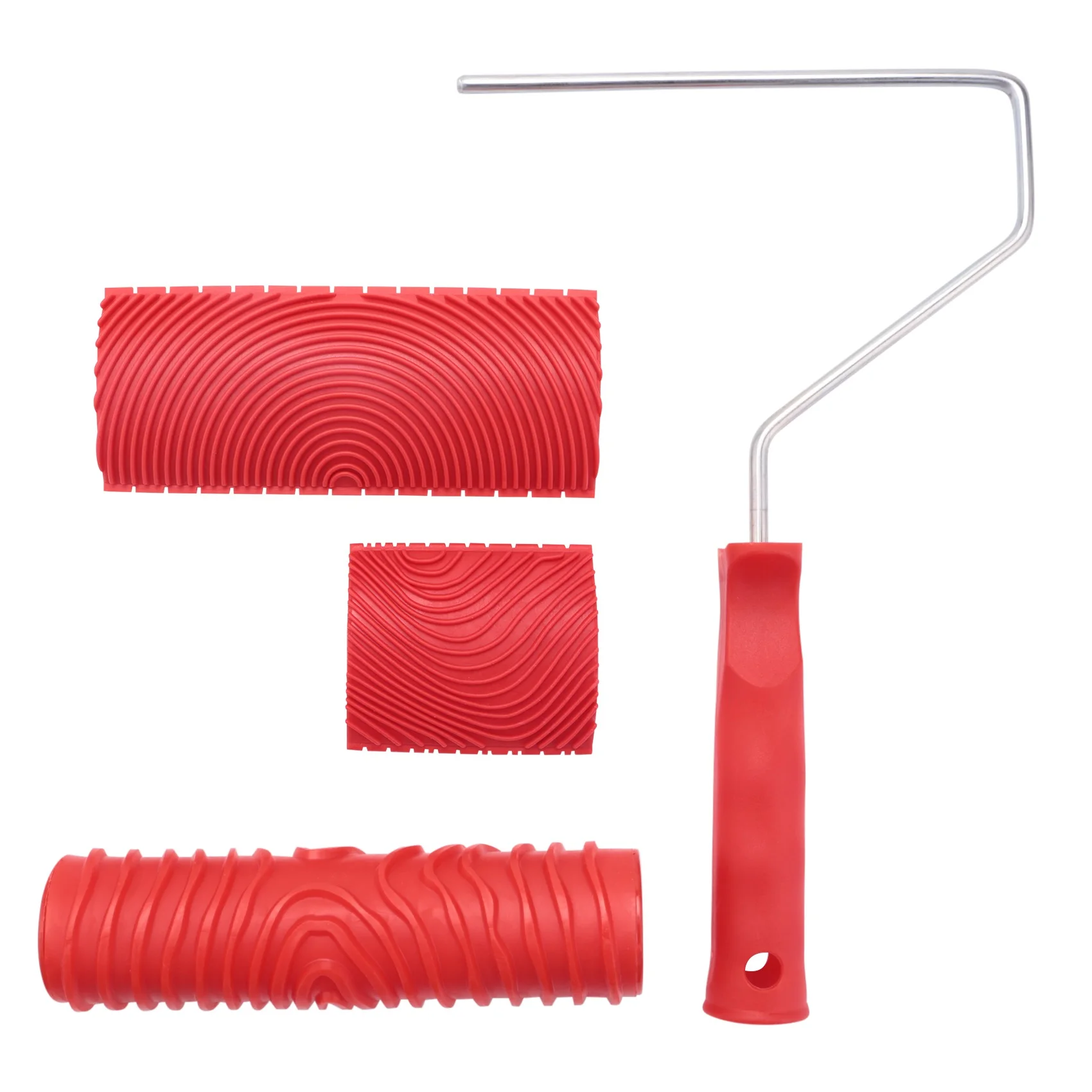 【Limited Offer】7 Inch Empaistic Pattern Roller Painter +2 PCS Wood Graining Painting Tool,Art Wallpaper Imitation Wood Grain Too