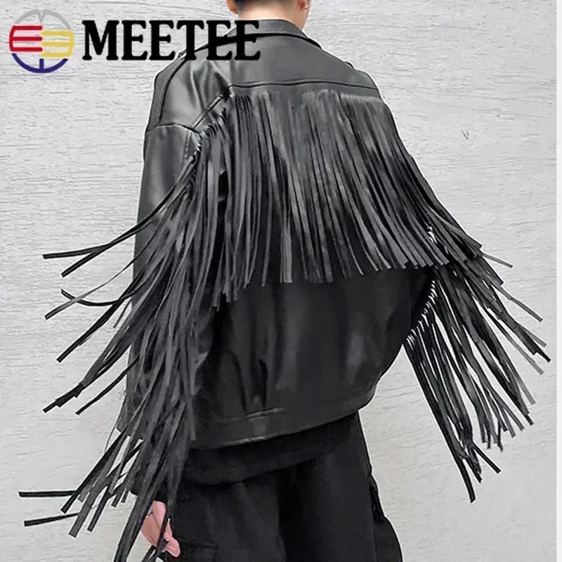 2Meters 10-30cm PU Leather Tassel Fringe Trim Faux Suede Ribbon Soft Long Fringes Clothes Bags Lace Decor Sewing Accessories