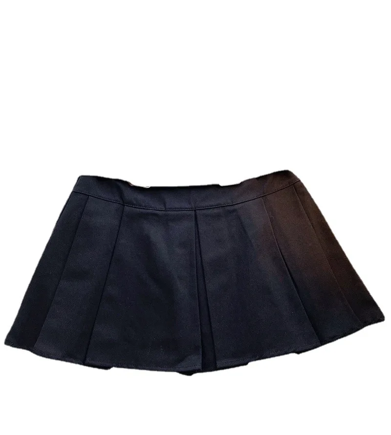 Teen Girls Pleated Skirt Solid Casual All-match Cargo Skirt for Kids Short A-line High Waist Tutu Skirt Children With Belt