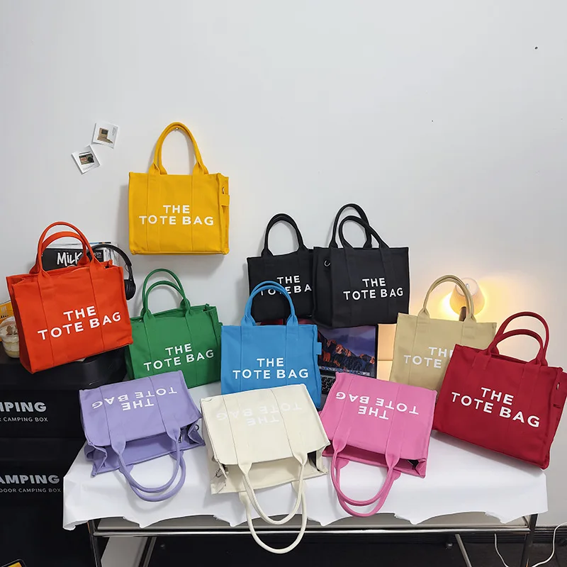 Brands Canvas Tote Bags for Women Candy Color Handbags Luxury Designer Letter Shoulder Bag Book Crossbody Bag Shopper Purses New