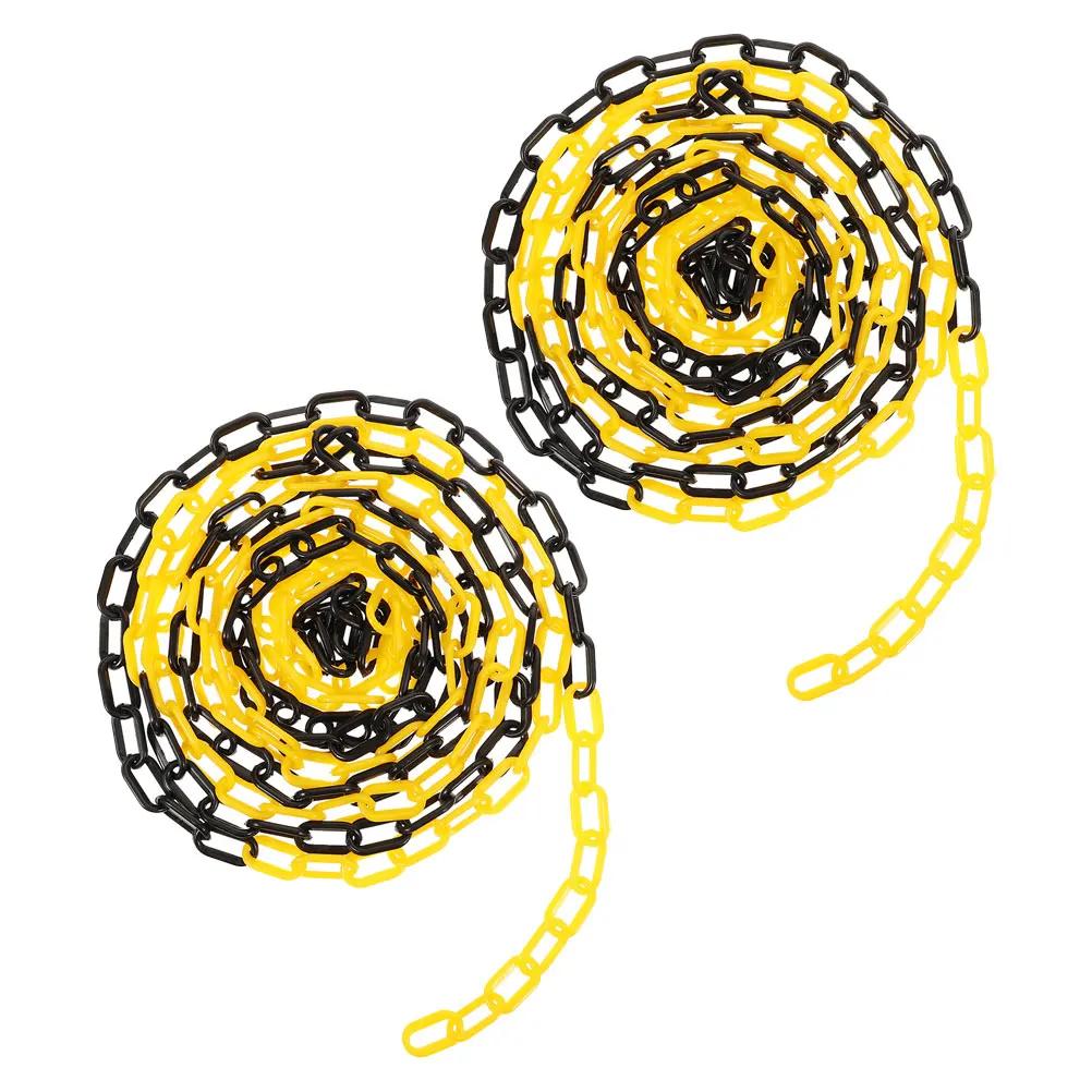 

2Pcs Protective Safety Chains for Parking Lot Barrier Crowd Control Adjustable Length Plastic Links Traffic Management