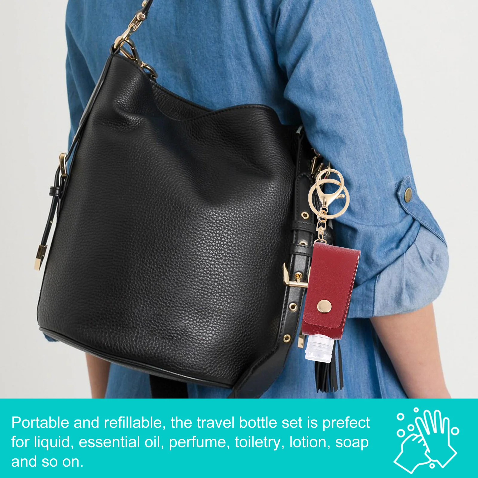 3 مجموعات 30 مل زجاجة الصابون المحمولة المفاتيح السفر غسول العطور إعادة الملء حاوية صغيرة حامل اليد خفيفة الوزن