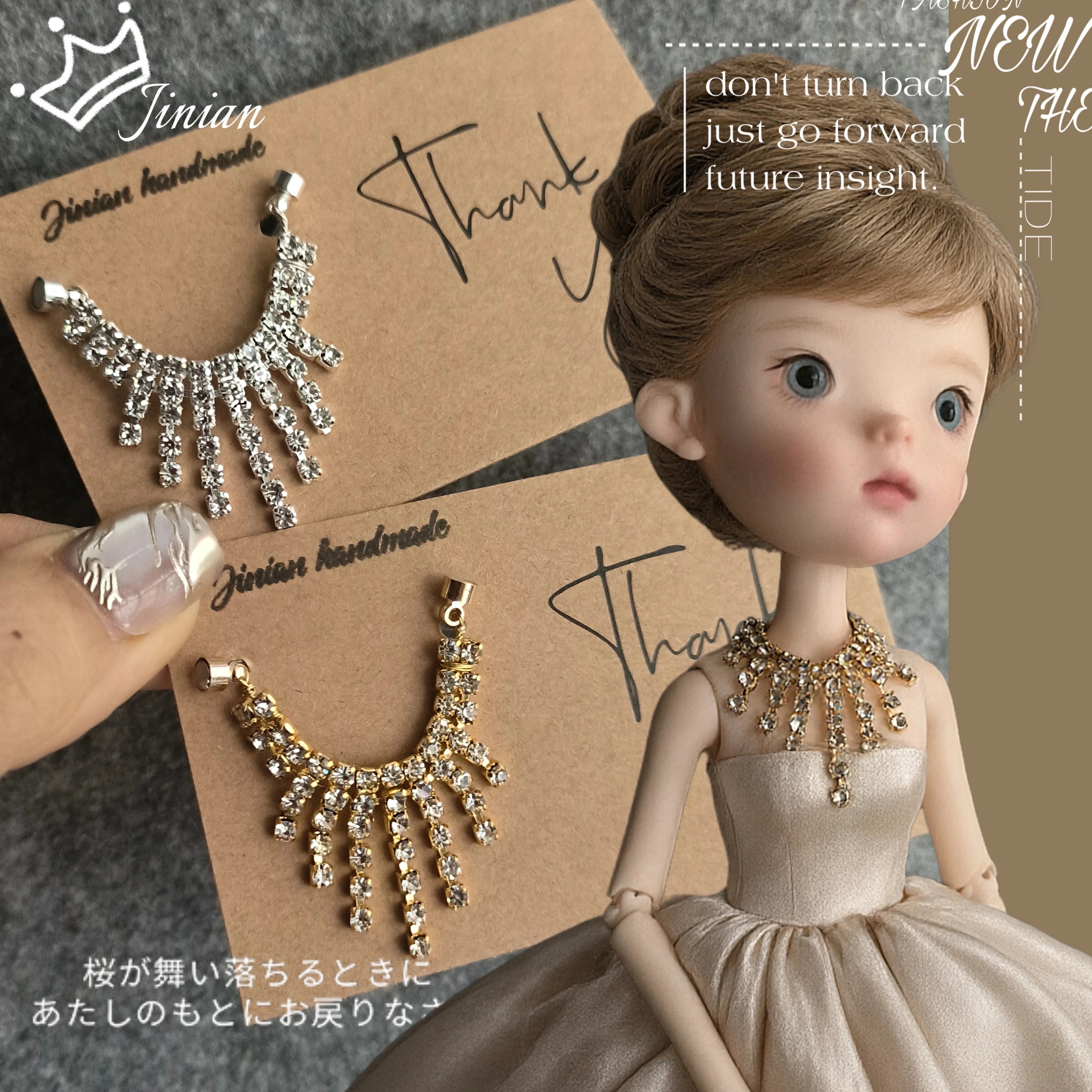 1/6 Azone Doll Jewellery Accessories Original Design Luxury Tassel Diamond Necklace For OB22 OB24 Azone Blythe /BJD Doll