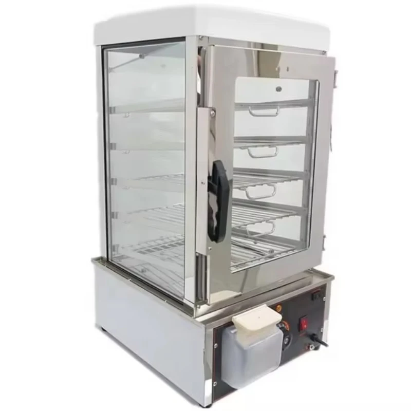 Warmer Display Bun Steamer Temperature Adjusted Food Warming Display Hot Dog Showcase