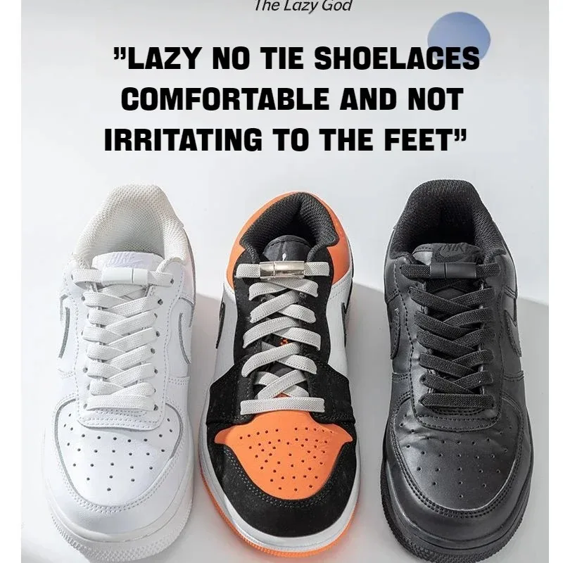 Neue Magnetverschluss-Schnürsenkel ohne Binden, Flache Elastische Schnürsenkel für Sneaker und Stiefel, Schnürsenkel ohne Binden, Gummibänder für Schuhzubehör – Detail 5