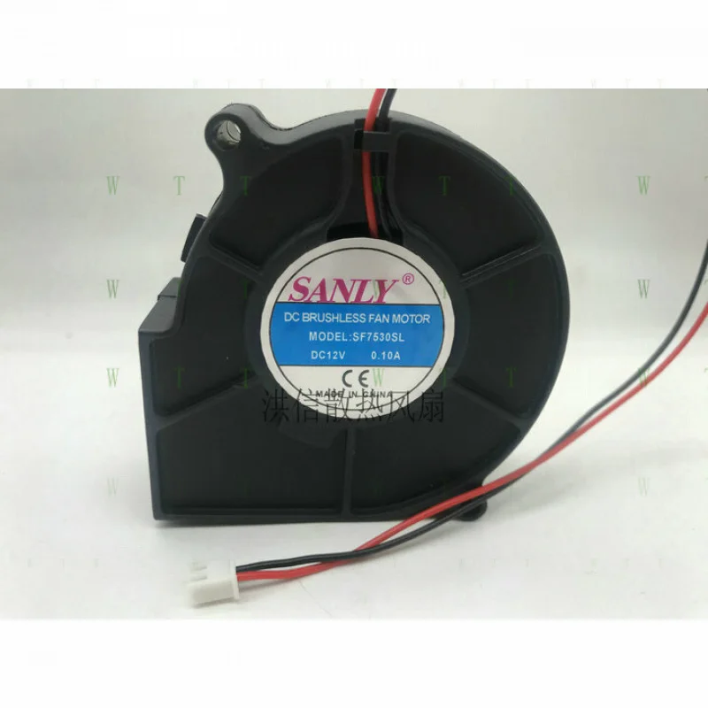 H 1 шт. для вентилятора SANLY SF7530SL DC 12 В 0,10 А 7530 7 см 2-контактный турбо центробежный вентилятор