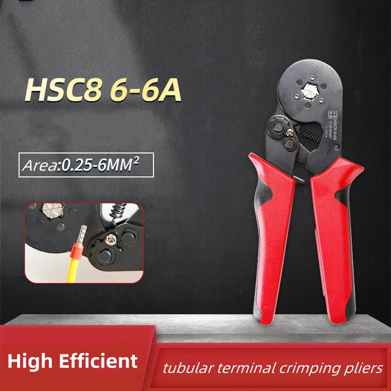 

Tubular Terminal Crimping Tools Mini Electrical Pliers HSC8 6-6A/6-4A 0.25-10mm² 23-7AWG 6-6 0.25-6mm² High Precision Clamp Sets