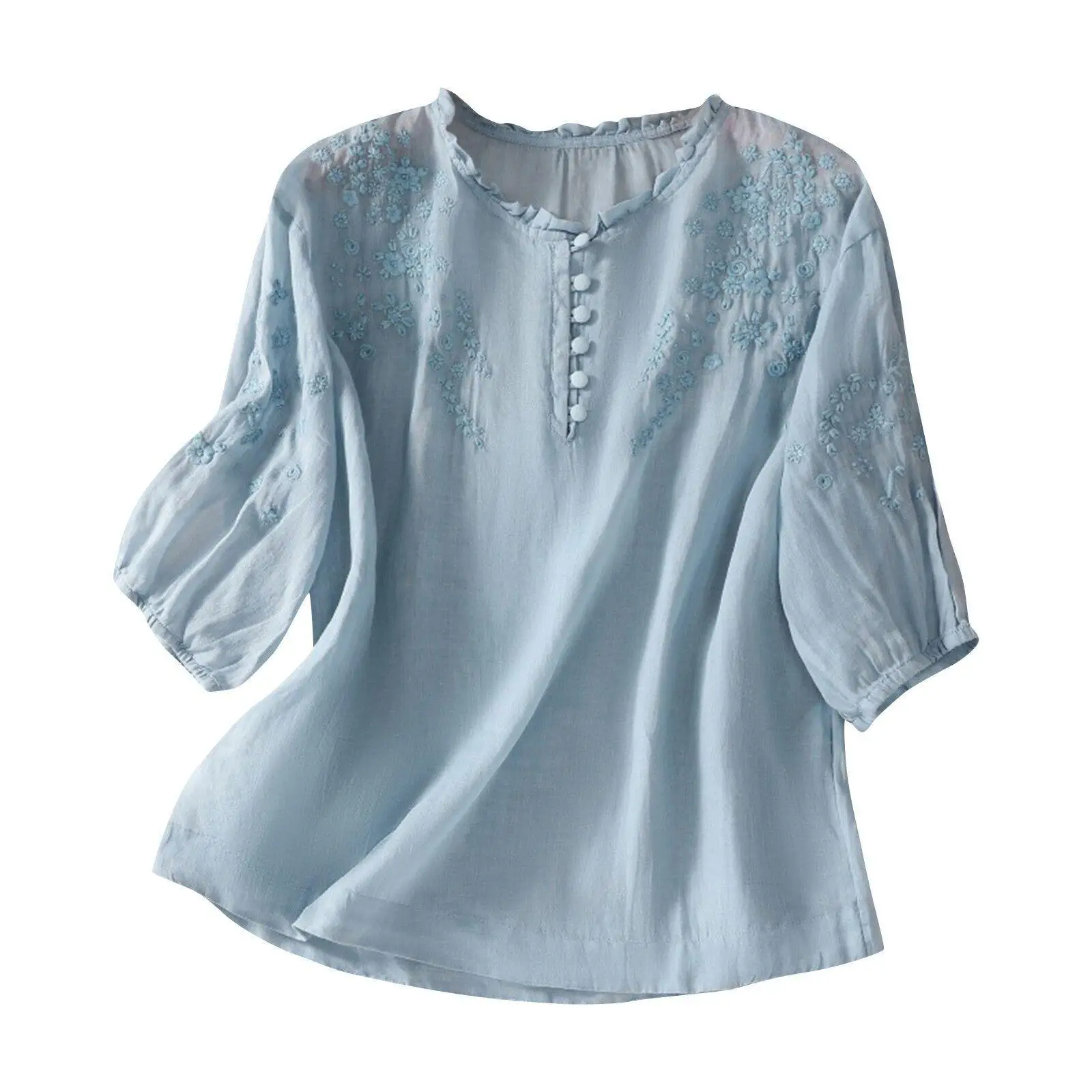 Großes Damen-Baumwoll-IRT-Shirt-Quarter Sve Commute Sle Loose Fit Regular Thin Easy Care Pure Color irt