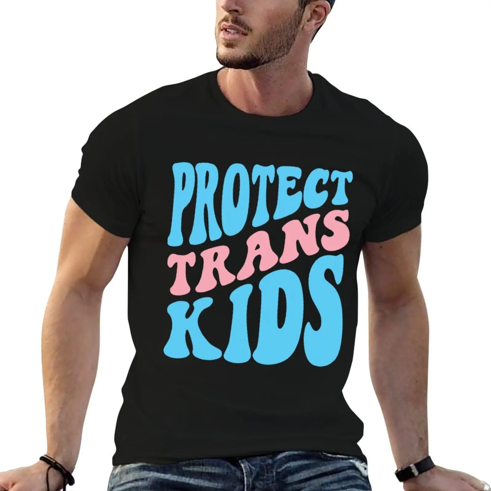 PROTECT TRANS KIDS - Alt colors T-Shirt tops vintage anime shirt summer top cotton t shirt men