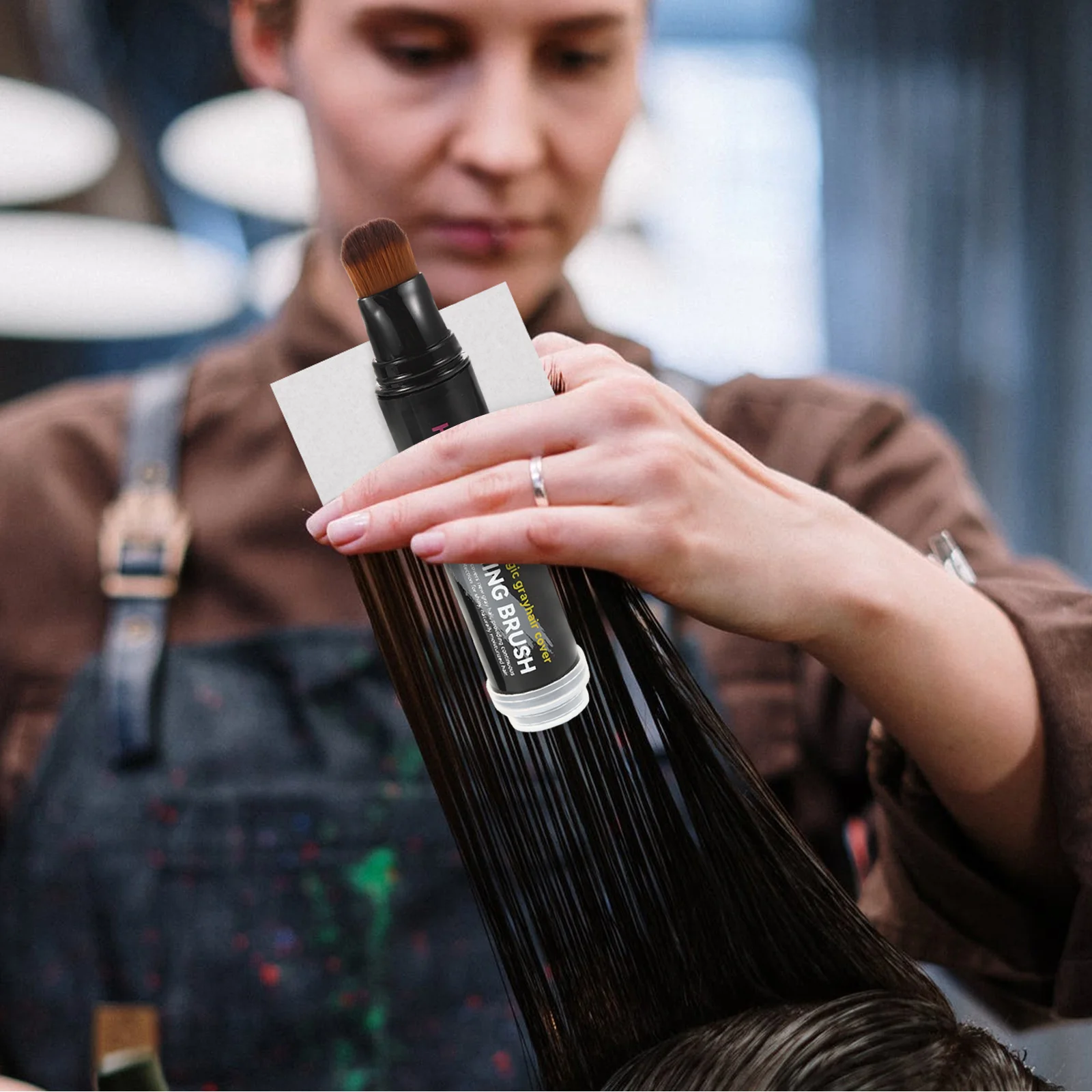 

Portable Hair Color Stick for Gray Coverage Easy Apply Root Touch-Up Pen Lasting Vibrant Dye for Women Instant Hairline Powder