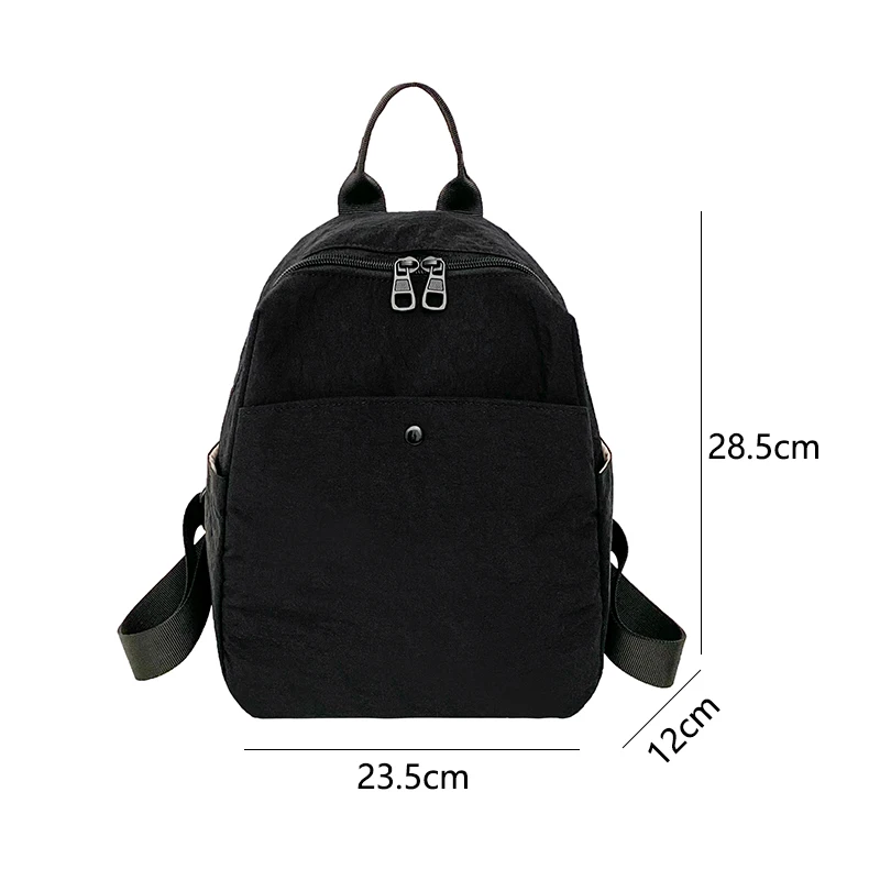 กระเป๋าเป้ไนลอนเกาหลีสำหรับผู้หญิง สีพื้นเรียบง่าย กระเป๋าเป้สะพายหลังขนาดเล็กสำหรับนักเรียนวัยรุ่น กระเป๋าเดินทาง กระเป๋าเป้สำหรับคุณแม่