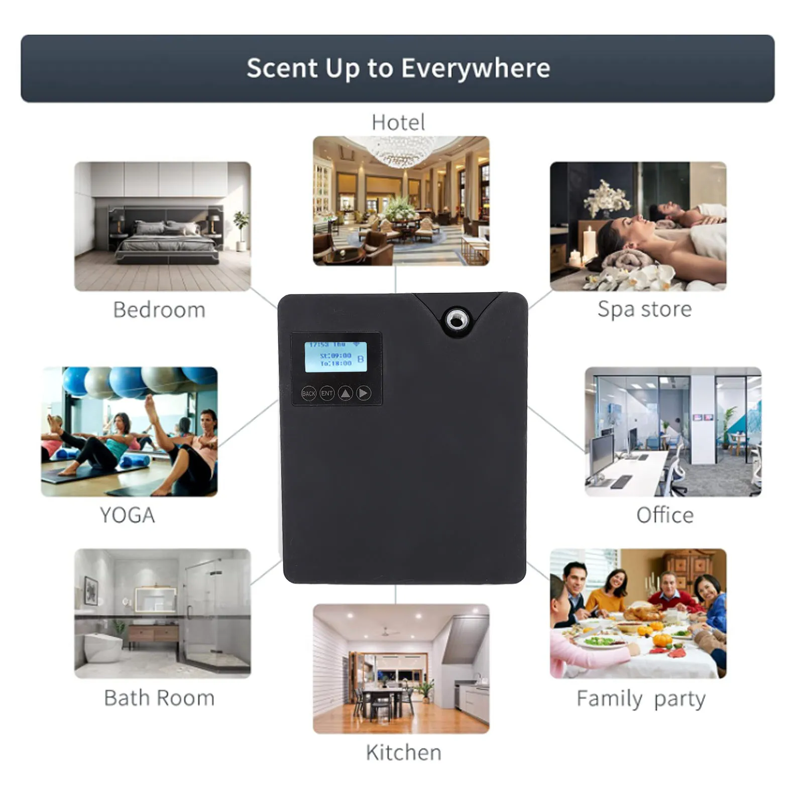 Essential Oil Diffuser Smart  Air Machine APP Control AC System Support Fine Atomization 7.5W Waterless with Fan for Home