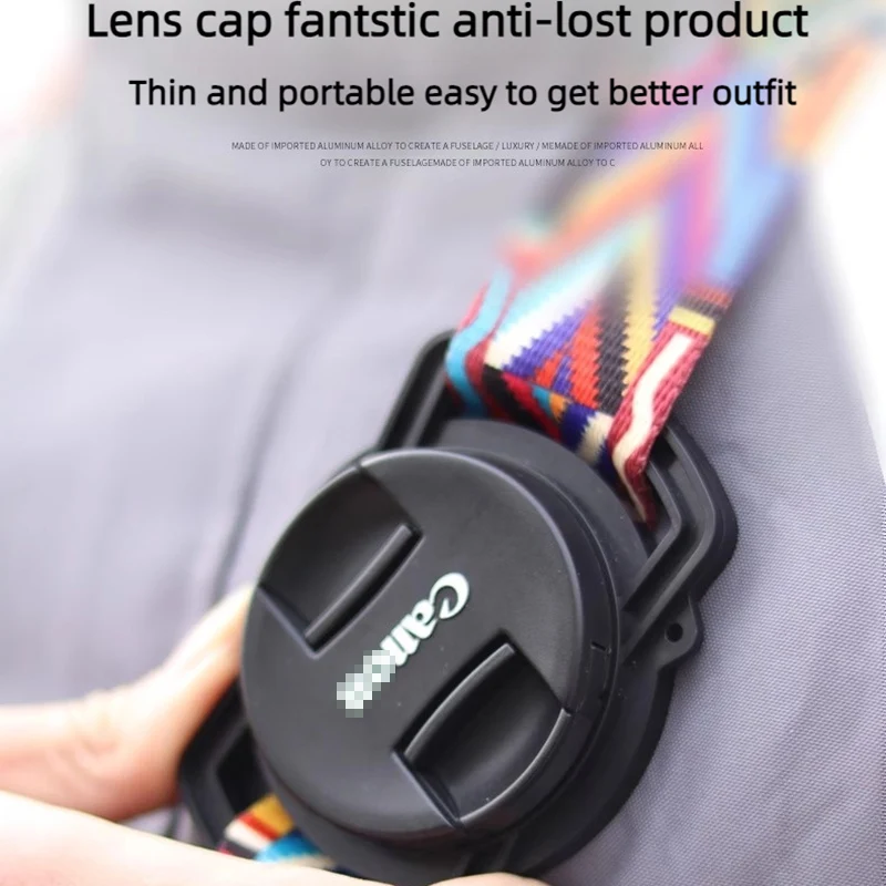 37mm 43mm 46mm 52mm 55mm 58mm 67mm 72mm 77 82mm Camera Lens Cap Protect Cover Anti Lost Buckle Keeper for Strap Canon Nikon Sony