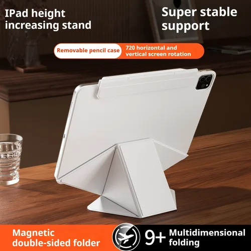 ZOYU para iPad Pro 11 12,9 10/11a funda con soporte de altura aumentada, funda magnética desmontable iPad Air 4/5th 11/13 M2 M3 mini 6/7th