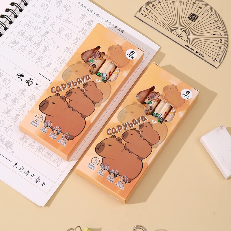 4Pcs Kawaii Cartoon Capybara Gel Pen Quick-Drying Neutral Pens Writing Smooth Pens Office Supplies Student Stationery Gifts