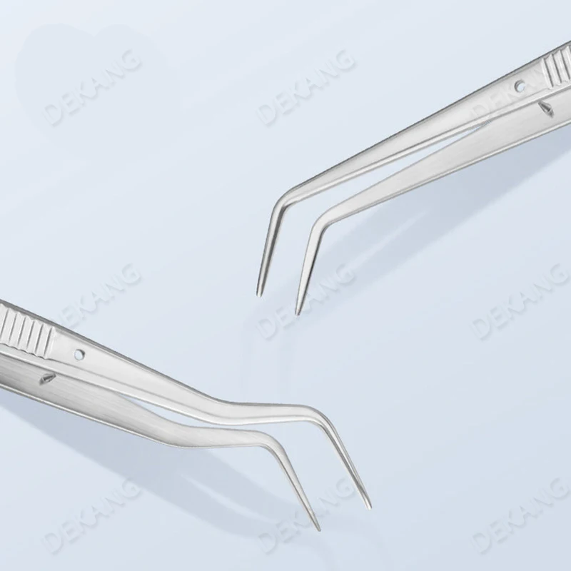 16-Centimeter Stainless Steel Curved-Nose Dental Forceps