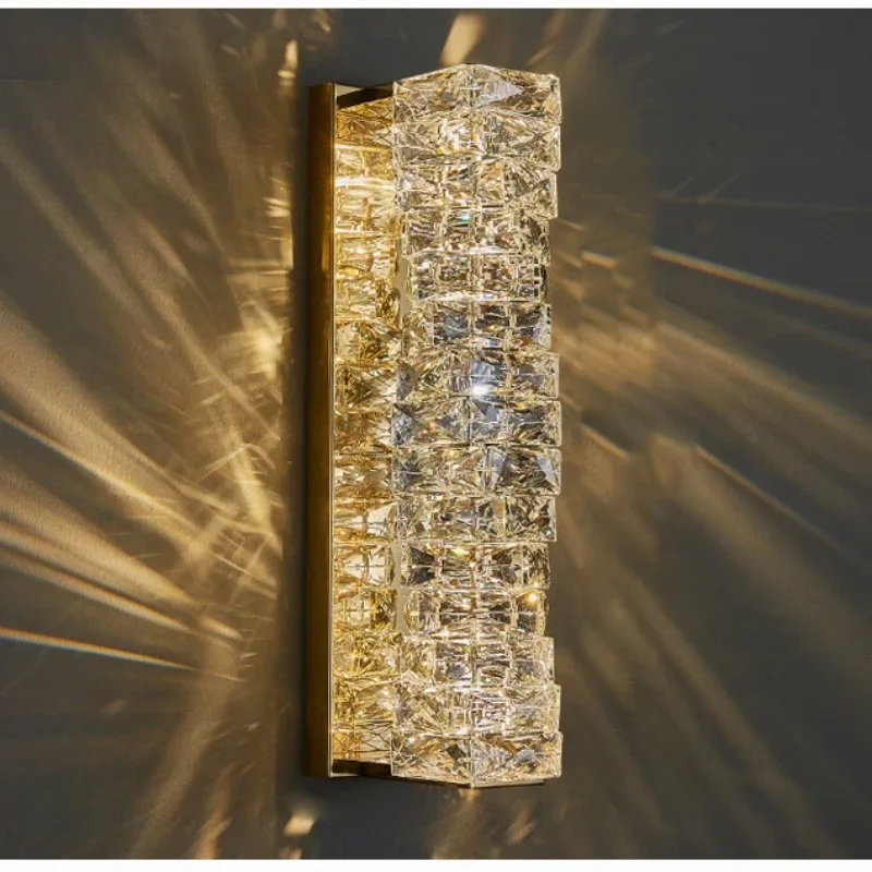 Modern Luxury Crystal Wall Lamp Sconce For Living Room Bedroom Fixtures Tv Background Led Indoor Lighting Home