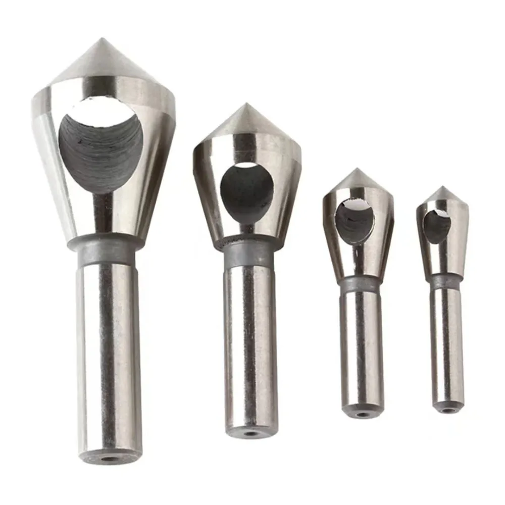 4 high-speed steel natural color oblique hole chamfering tools, internal chip removal chamfering, deburring, and countersunking