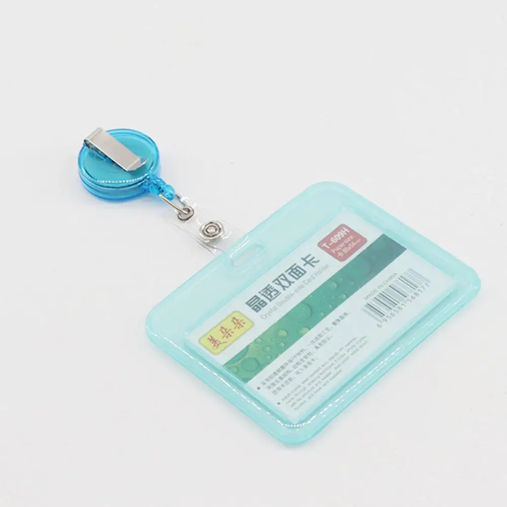 Storage Case With Keychains School Supplies Student Card Sleeves Bus Card Holder Transparent Card Cover Credit Cards Protector