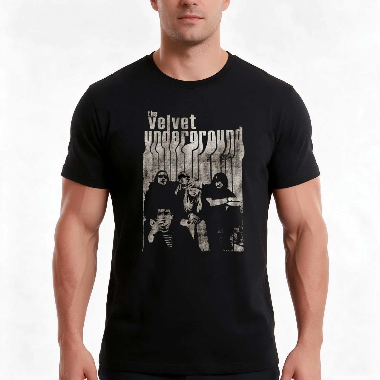 Vintage Velvet Band With Nico T-Shirt, Summer Casual Cotton Tee, Oversized Streetwear Tops, Vintage Graphic Print, 100% Cotton