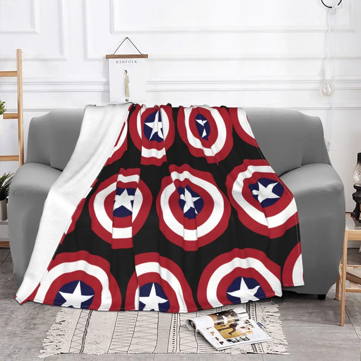 MARVEL Super Hero America Captain Blanket Fleece All Season Breathable Thin Throw Blankets For bed Rug Piece