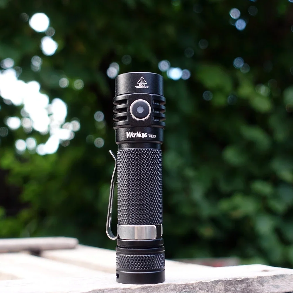 Wurkkos WK03 LED Flashlight 18650 Torch 1800LM ATR Luminus SST40 Rechargeable USB C Light IP68 Waterproof for Hiking Camping