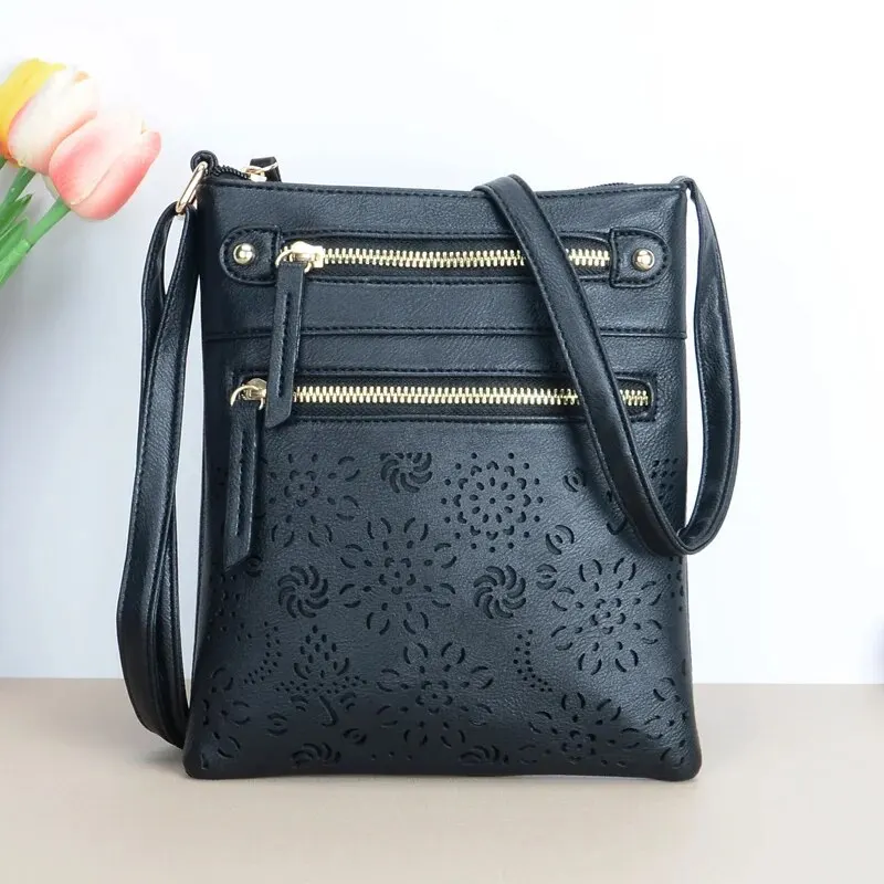 Hollow Out Crossbody Bags For Women, Retro Flower Pattern Shoulder Bag For Daily Used & Gift