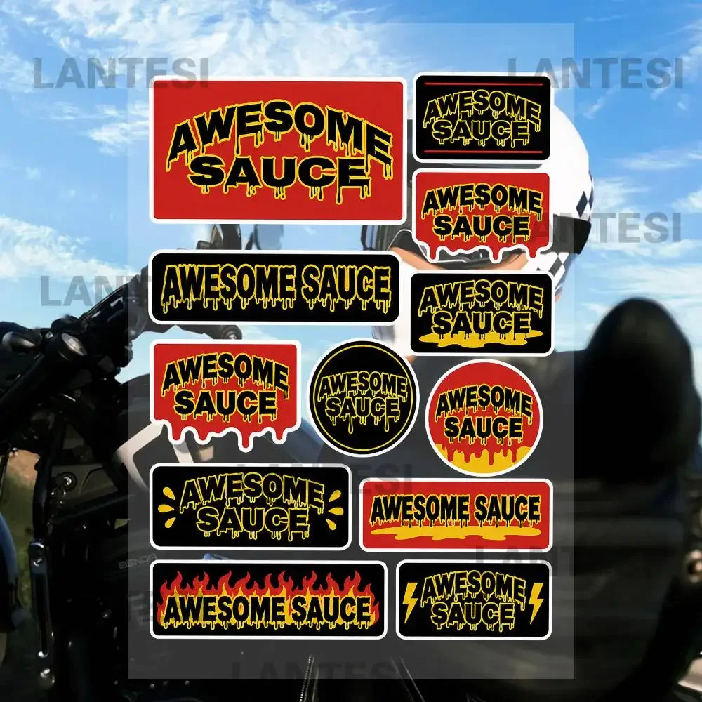 Awe-some Sa-suce Drip-p-ing  Stickers Set Waterproof Vinyl Decals For Helmet Motorcycle Car Laptop Skateboard Luggage