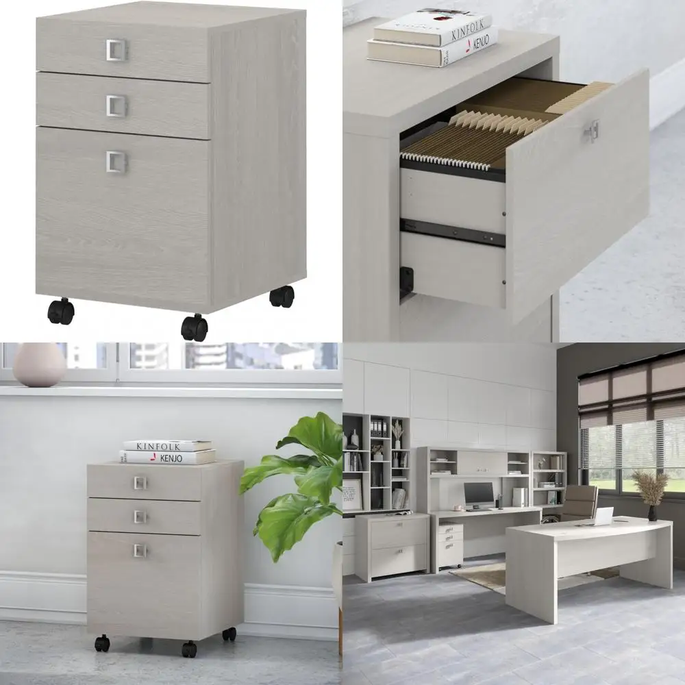 

Gray Sand 3-Drawer Mobile File Cabinet - Portable Storage for Home and Office Documents