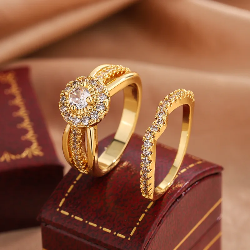 925-sterling-silver-European-and-American-popular-temperament-two-piece-ring-set-combination,-women's-simple-accessories-gift