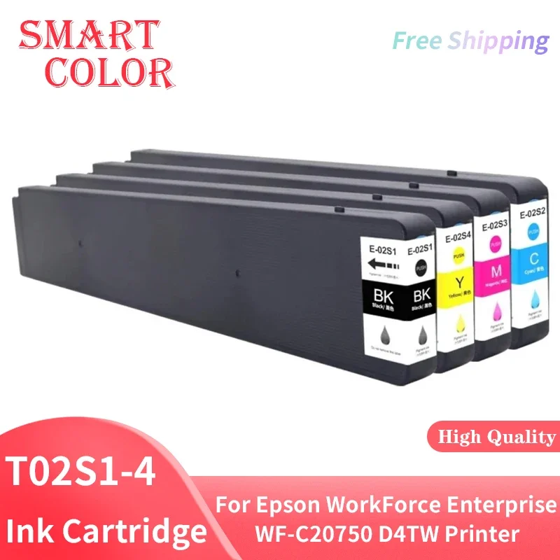 C13T02S100 T02S1 T02S2 T02S3 T02S4 Pigment Ink Cartridge Compatible For Epson WorkForce Enterprise WF-C20750 D4TW Printer