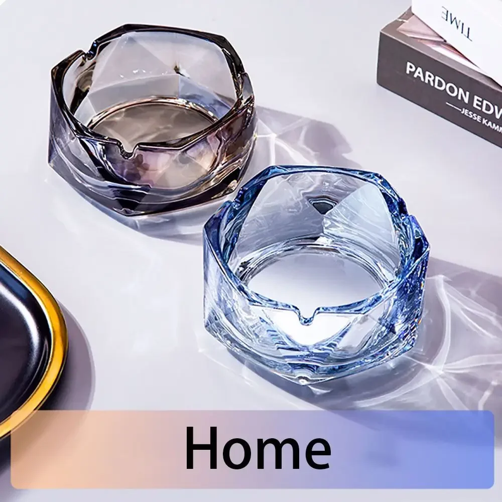 Geometry Colorful Crystal Glass Ashtray Personality Creative Ins style Home Ashtray Living Room Cafe Glass Ashtray Women Ashtray